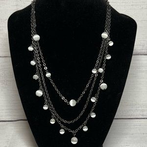 Express Cat's eye gray beads necklace